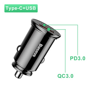 Baseus 30W Car Charger with Quick Charge 4.0 3.0