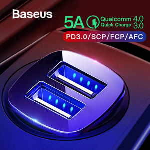 Baseus Dual USB Car Charger Quick Charge 4.0 3.0